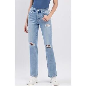 VERVET Finesse High Rise Distressed Straight Jeans 29